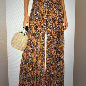 Bohemian Paisley Free People Aloha Wide-Leg Pants
